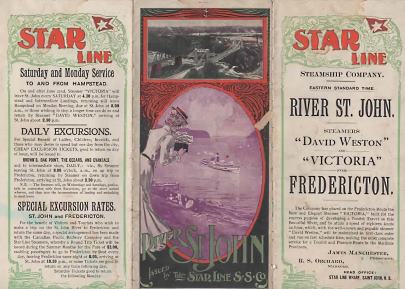 Image for RIVER ST.JOHN STEAMERS; "David Weston" and "Victoria" for Fredericton.,1900