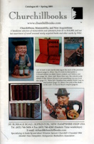 Churchillbooks Catalogue 65, Spring 2003; Churchilliana, Memorabilia, and New Acquisitions